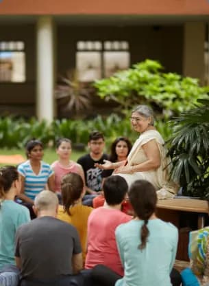 Yoga teaching session