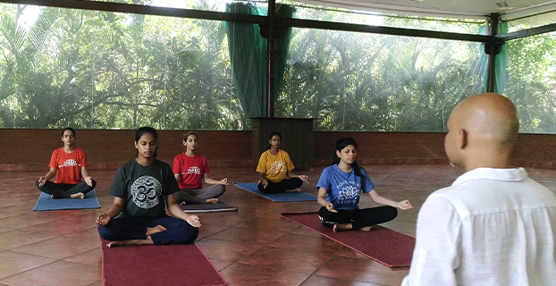 Woman in yoga pose